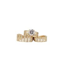 3 Piece Set Fancy CZ Engagement/Wedding Rings (14K)