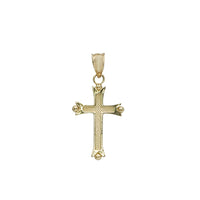 Textured Fleur Cross Pendant (14K)
