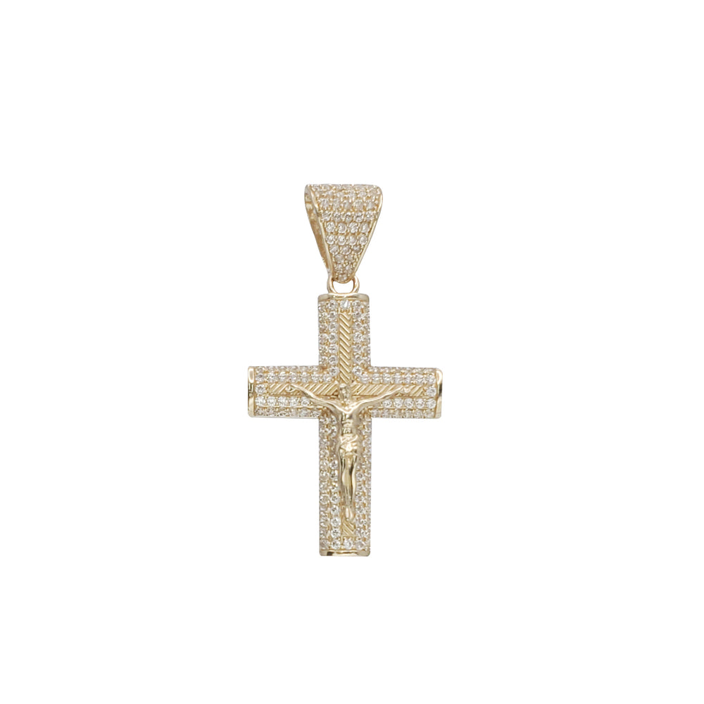 Iced-Out Crucifix Pendant (14K)