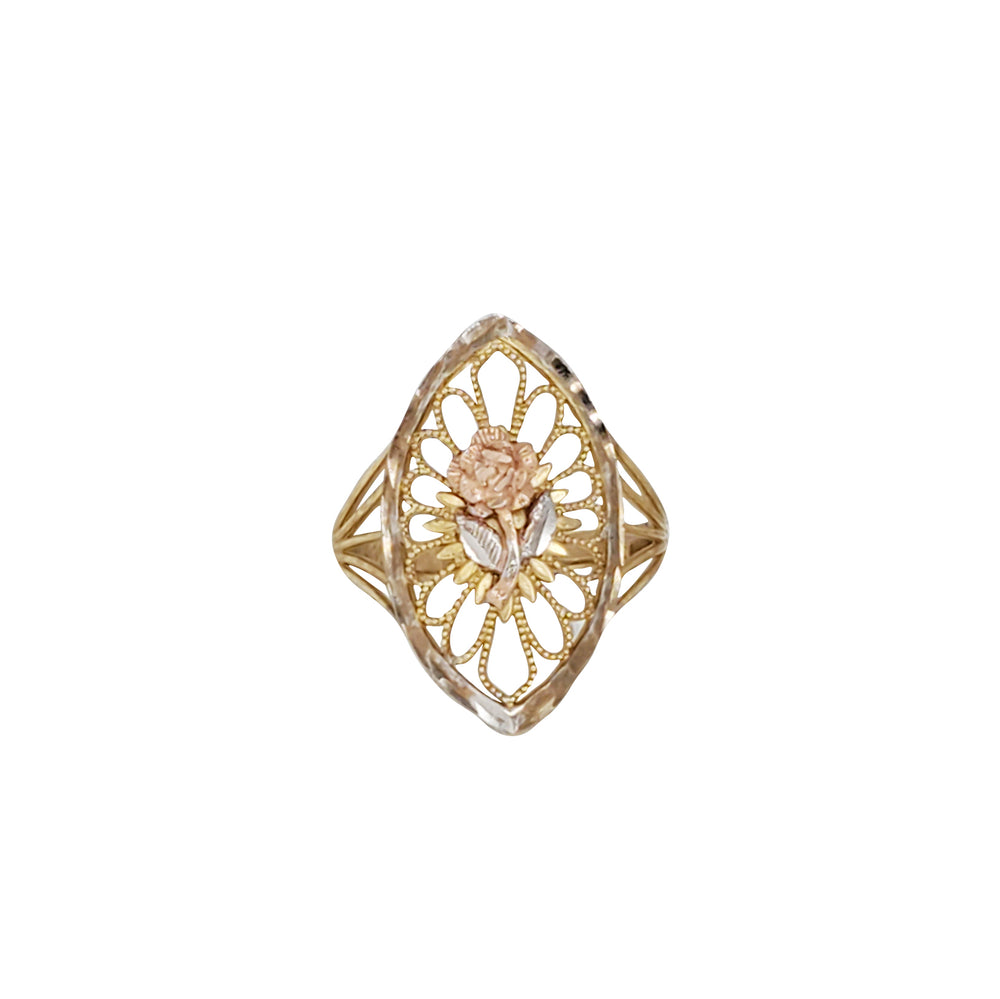 Tricolor Flower Fancy Ring (14K)