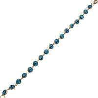 Blue Evil Eyes Bracelet (14K).