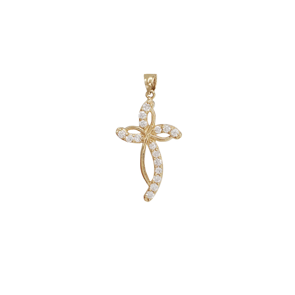 Infinity Pinwheel Zirconia Cross Pendant (10K)