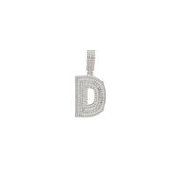 Icy Initial Sans Serif Letter Pendant (Silver)