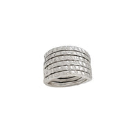6-Row Pleated Band Fancy Ring (Silver)