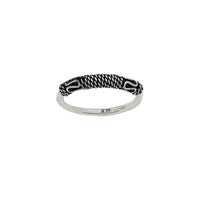 Antique-Finish Coiled Rope Motif Ring (Silver)
