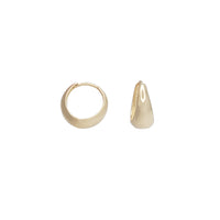 Plain Tapered Dome Huggie Earrings (14K)