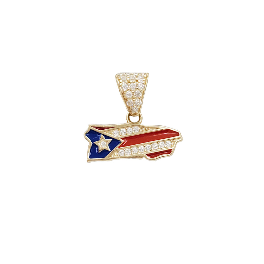 Enamel Puerto Rico Pendant (14K)