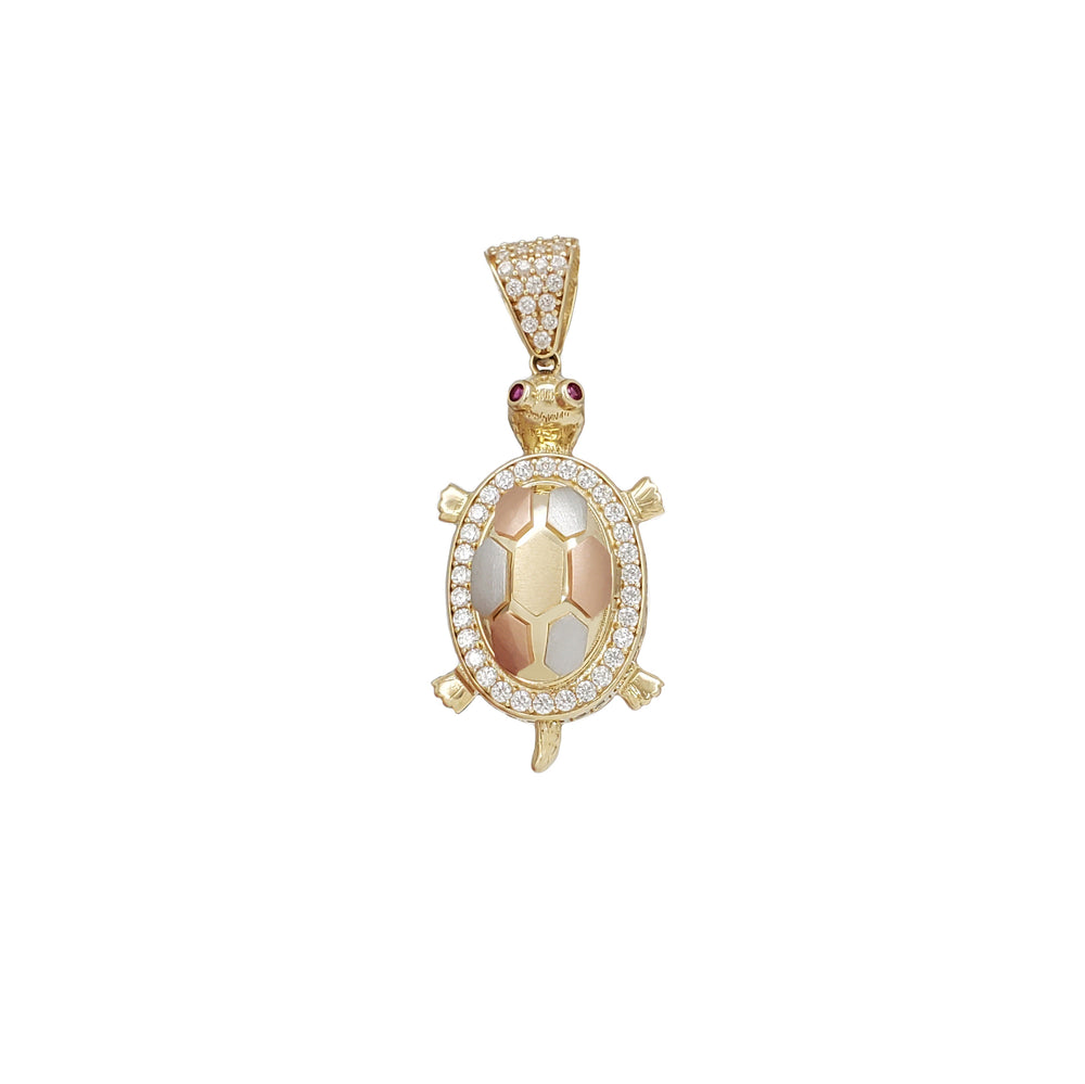 Tricolor Turtle Pendant (14K)
