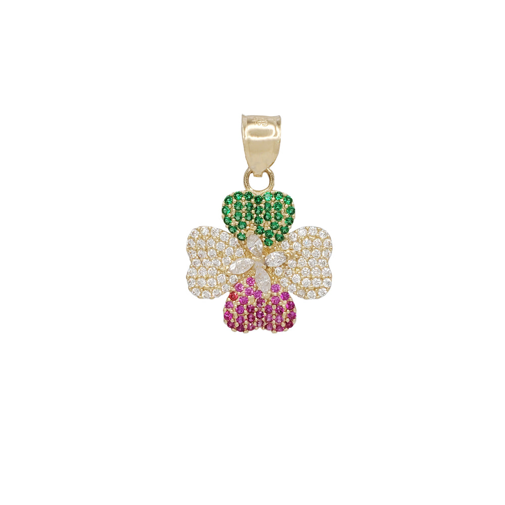 Multicolor Zirconia Flower Pendant (14K)