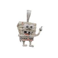 Zirconia SpongeBob SquarePants Pendant (Silver)