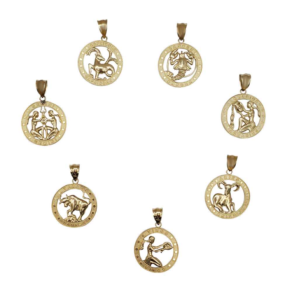 Yellow Gold Zodiac Sign Pendant (14K)