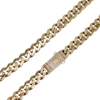 Lightweight Crowned Zirconia Monaco Chain (14K)