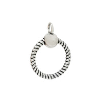 Antique Finish Round Pendant (Silver)