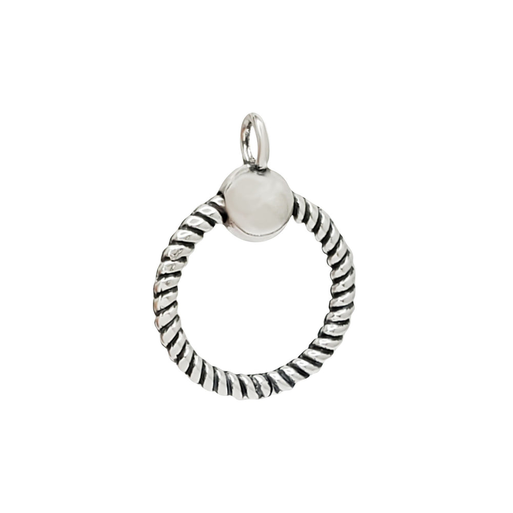 Antique Finish Round Pendant (Silver)