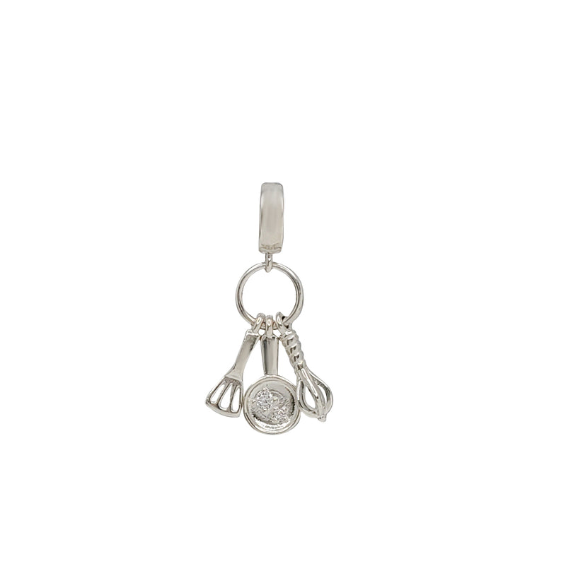 Zirconia Cook Charms & Pendant (Silver)