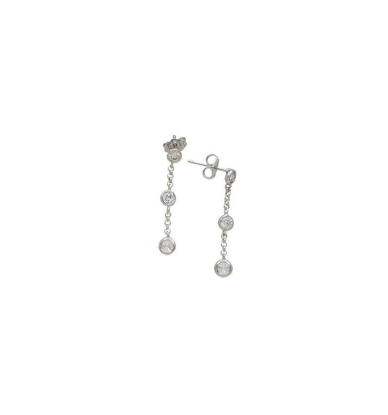 Dangling Round  Earrings（silver）