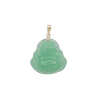 Green Laughing Buddha Jade Pendant (14K)