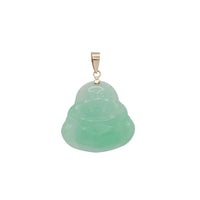 Green Laughing Buddha Jade Pendant (14K)