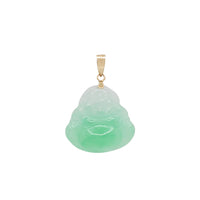 Green Laughing Buddha Jade Pendant (14K)