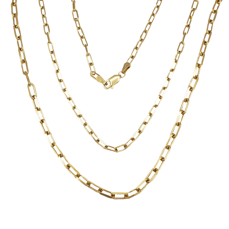 Solid Paperclip Necklace (14K)
