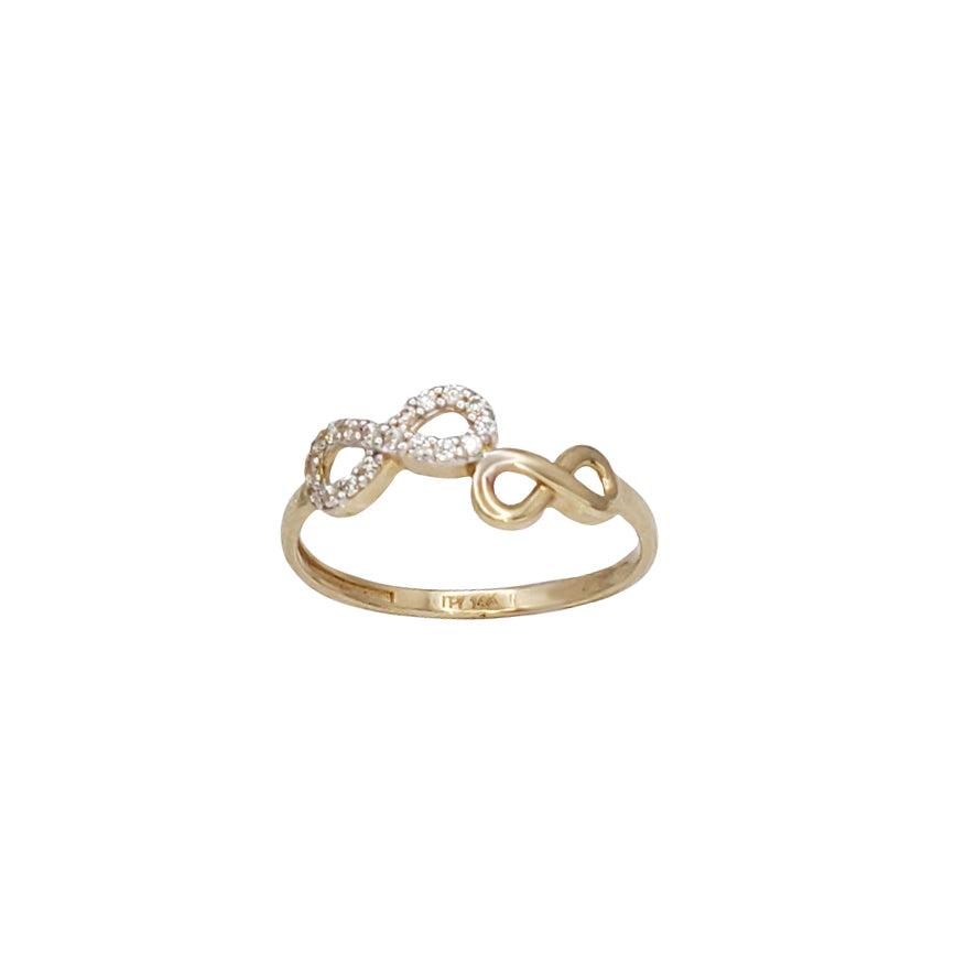 Zirconia Bypass Infinity Sign Ring (14K)