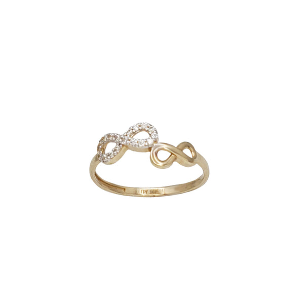 Zirconia Bypass Infinity Sign Ring (14K)