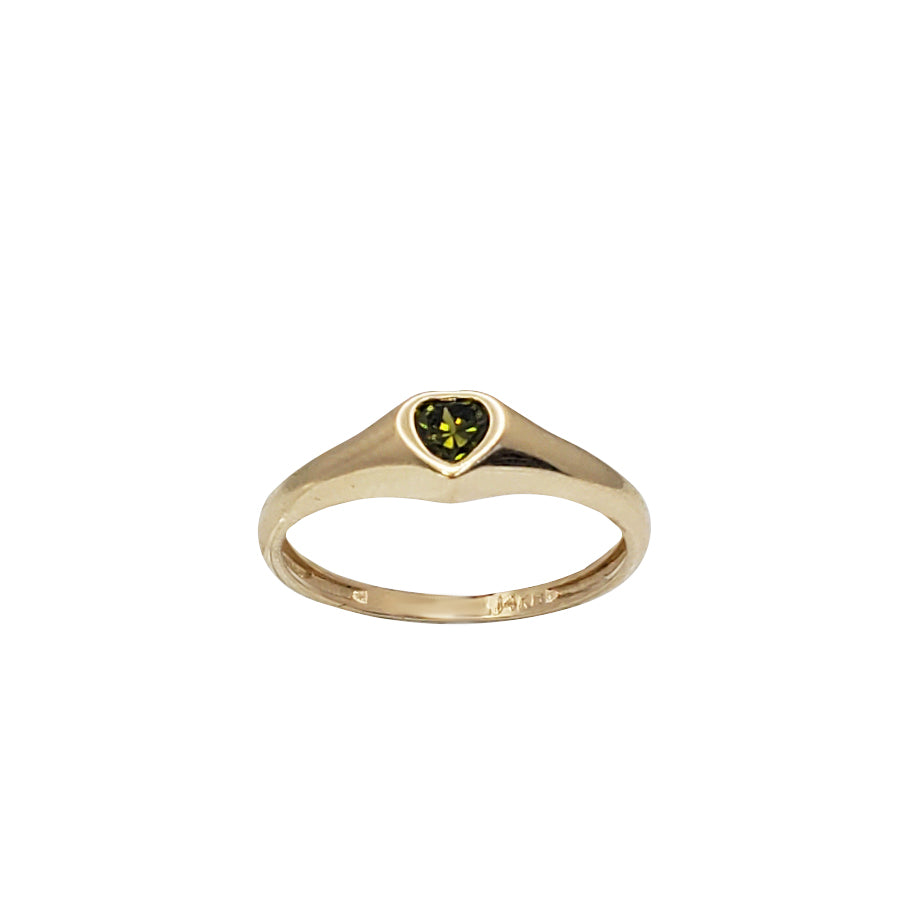 August Birthstone Heart Ring (14K)