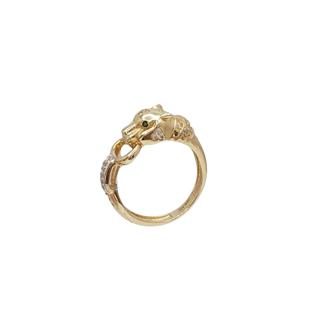 Zirconia Leopard Ring (14K)