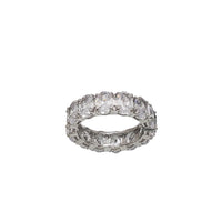 All Around Oval Cut Zirconia Ring (Silver)