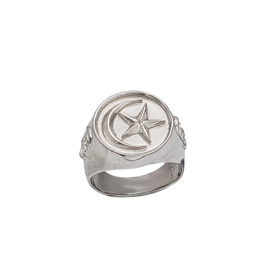 Star and Crescent Men's Ring (Silver)