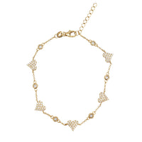 Zirconia Heart Lady Bracelet (Yellow Silver)