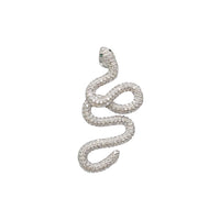 Iced-Out Snake Pendant (Silver)