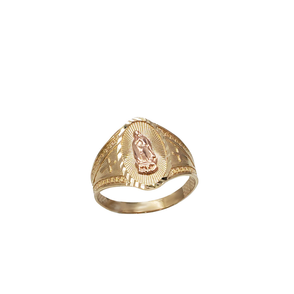 Tricolor Virgin Mary/ Guadalupe Ring (14K)