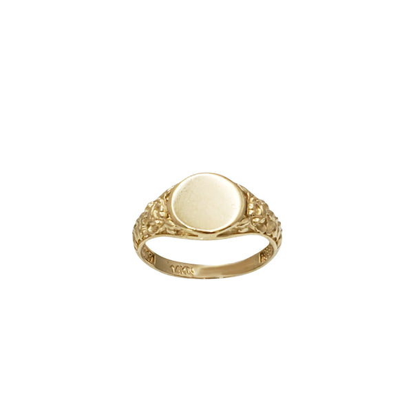 Textured Signet Pinky Ring (14K)