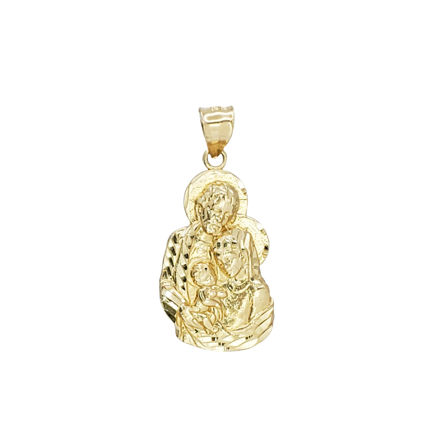 Yellow Gold Virgin Mary & Baby Jesus Pendant (14K)