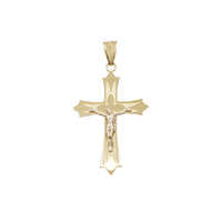 Two Tone Textured Cross Pendant (14K)