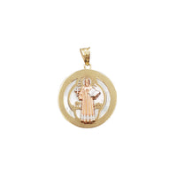 Tricolor Santa Muerte Round Pendant (14K)