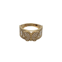 14K Gold Butterfly Pavé Band Ring