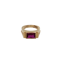14K Gold Ruby Rectangular Ring