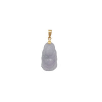 Gold Light Grey Jade Buddha Pendant (14K)