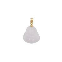 Gold Icy White Jade Buddha Pendant（14k）