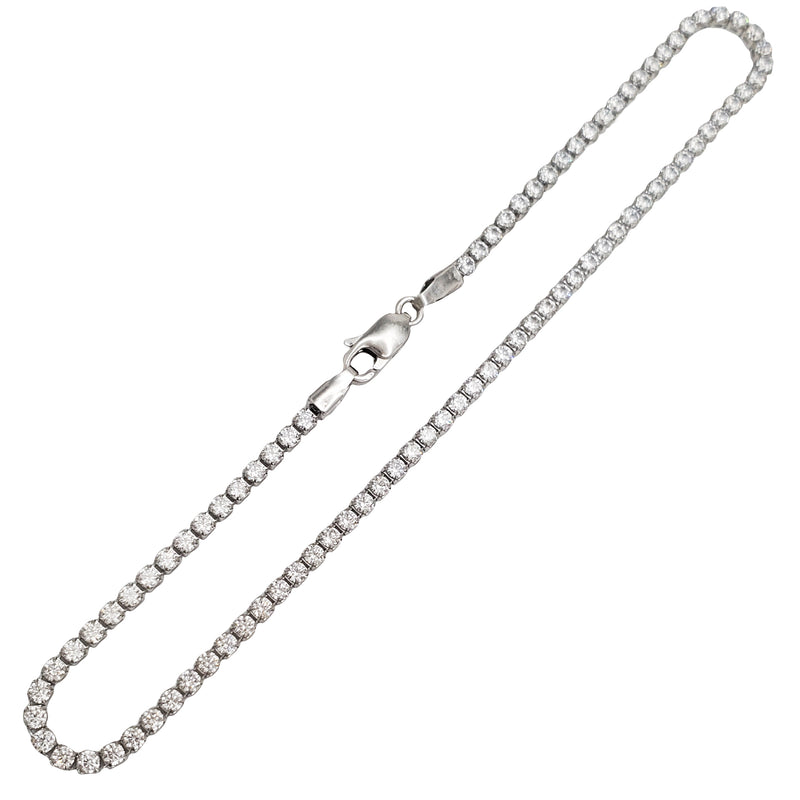 White Gold Zirconia Round Tennis Bracelet (14K)
