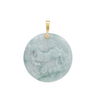 Green Jade Chinese Zodiac Horse Pendant (14K) (Copy)