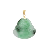 Green Jade Buddha Pendant (14K)