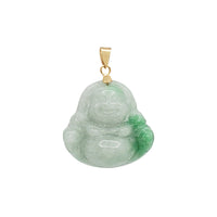 Green Jade Buddha Pendant (14K)