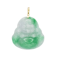 Green Jade Buddha Pendant (14K)