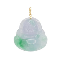 Green Jade Buddha Pendant (14K)
