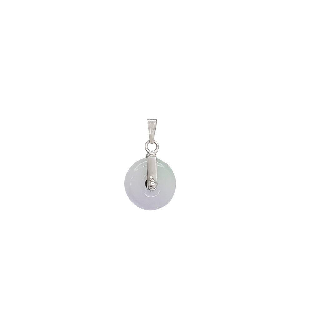 White Gold Purple Jade Disc Pendant (14K)