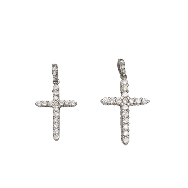 White Gold Diamond Cross Pendant (14K)