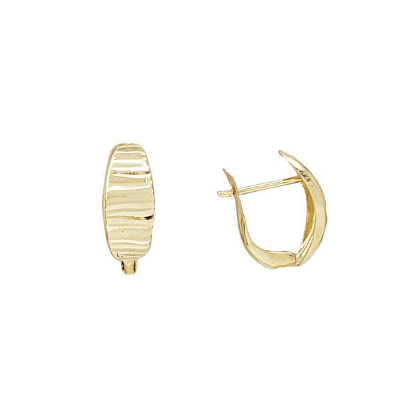 Wavy Diamond-Cut Huggie Earrings (14K)